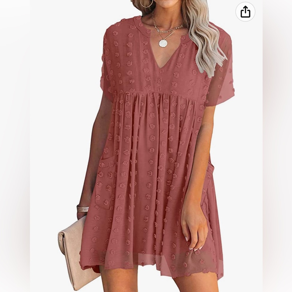 SOLD Pink Swiss Dot Dress